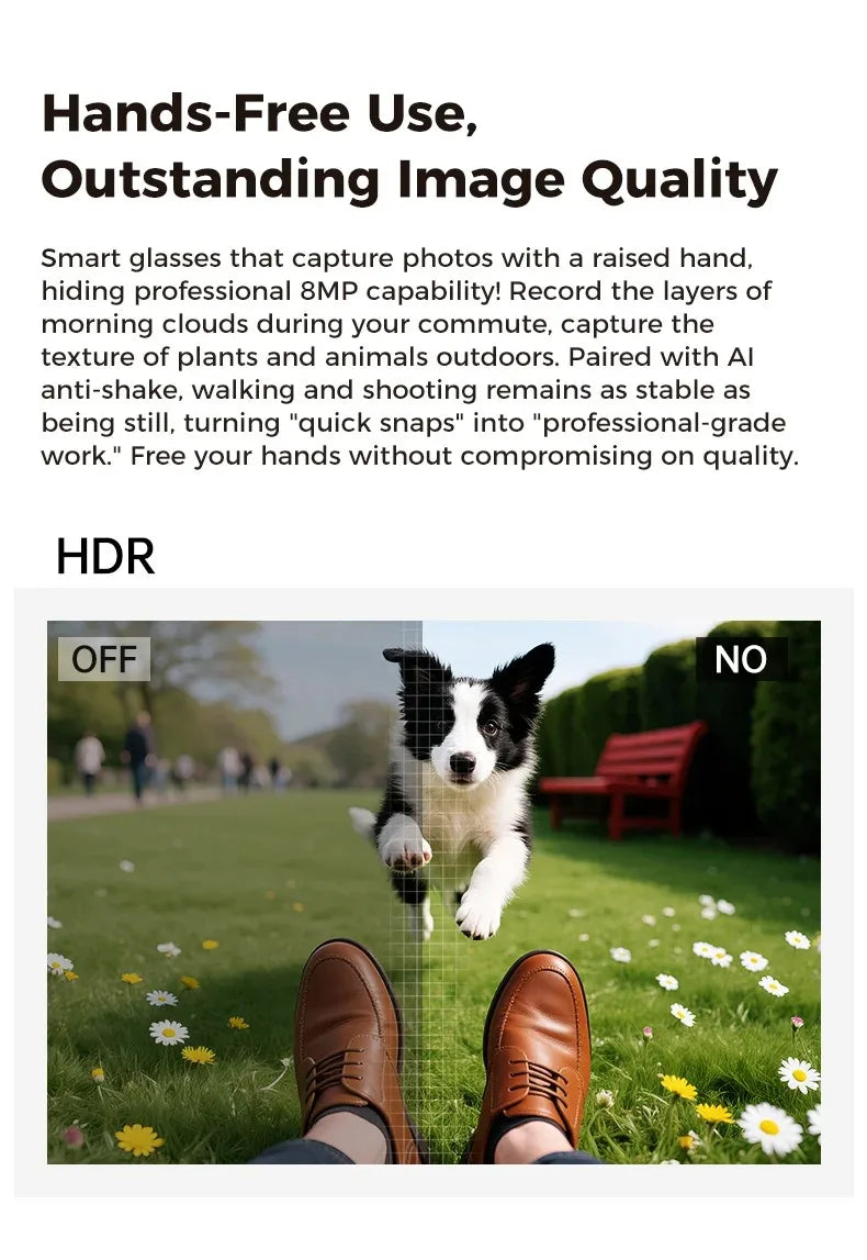 Smart Glasses AI GPT Camera 4K HD Multifunctional 3-in-1 Lens Bluetooth Call 3600Mah Battery Voice Assistant Control Sunglasses