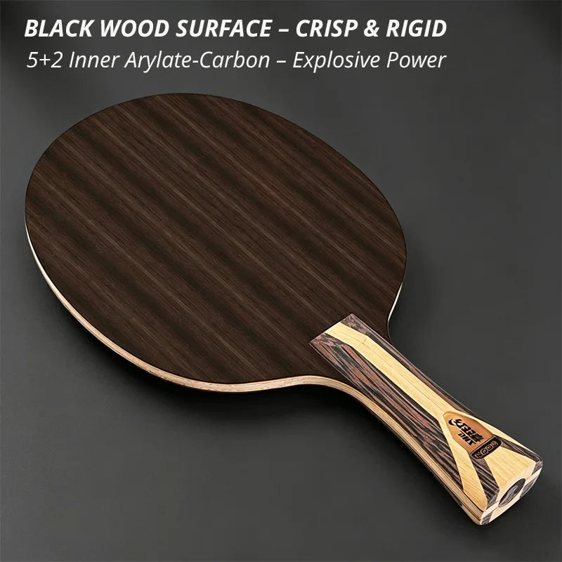 DHS 9002 Table Tennis Racket Professional Ping Pong Racket Paddle Hurricane 3&8 Rubber 5+2 Inner KLC Blade - 9002 FL Grip