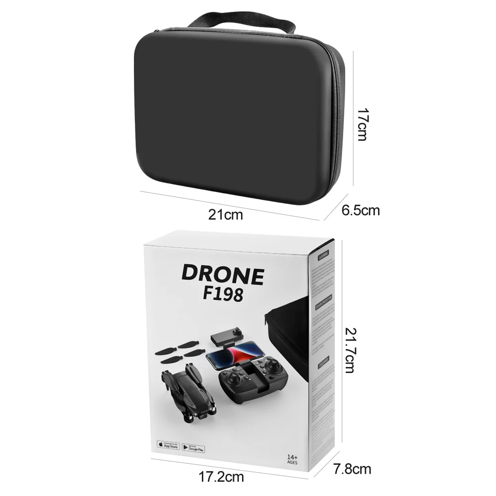 New F198 Drone Professional Dual Camera With 1080P WIFI FPV HD Aerial Photography Wide Angle Brushless RC Foldable Quadcopter