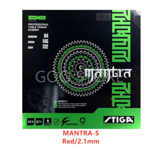STIGA Table Tennis Rubber MANTRA M/ H Offensive Pimples in with Sponge Pips-in Ping Pong Tenis De Mesa - MANTRA-S Red