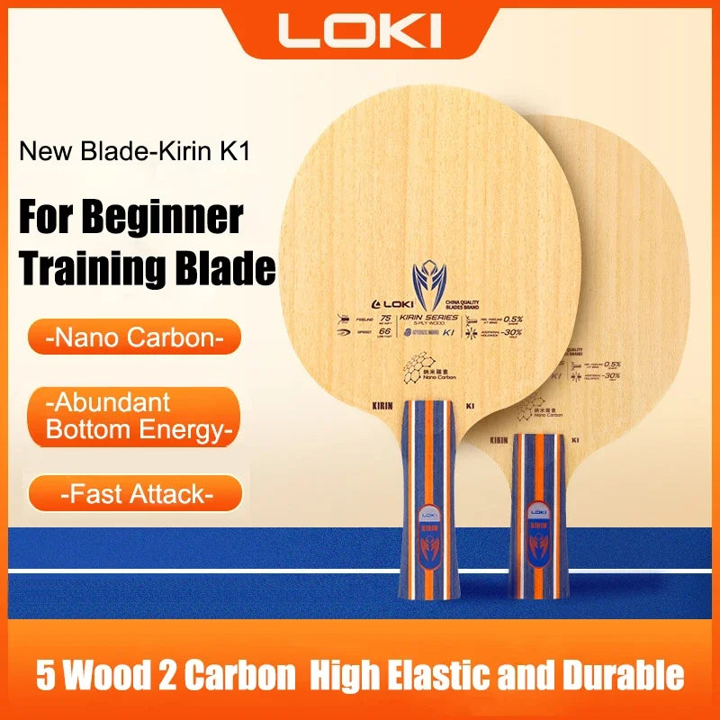 LOKI KIRIN K1/K2/K3 Table Tennis Blade 7/5-Ply OFF+ Ping Pong Paddle Pure Wood Carbon Table Tennis Blade Beginner…