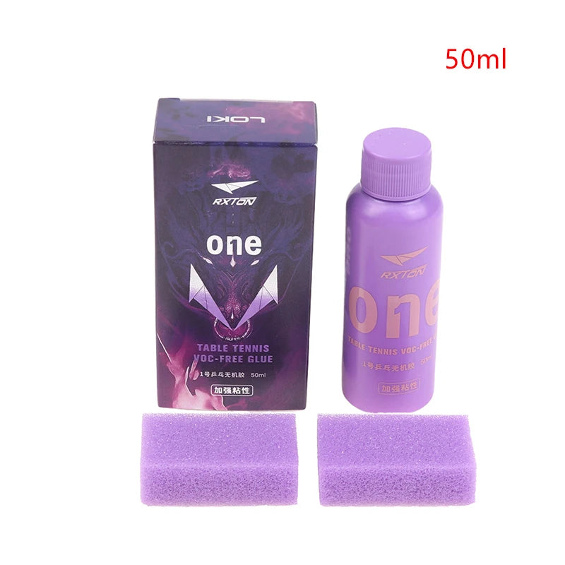 50/100ml Professional Inorganic Glue Adhesive Table Tennis Racket Ping Pong Bat Rubber High Adhesion With Sponge Wipe - 50ml