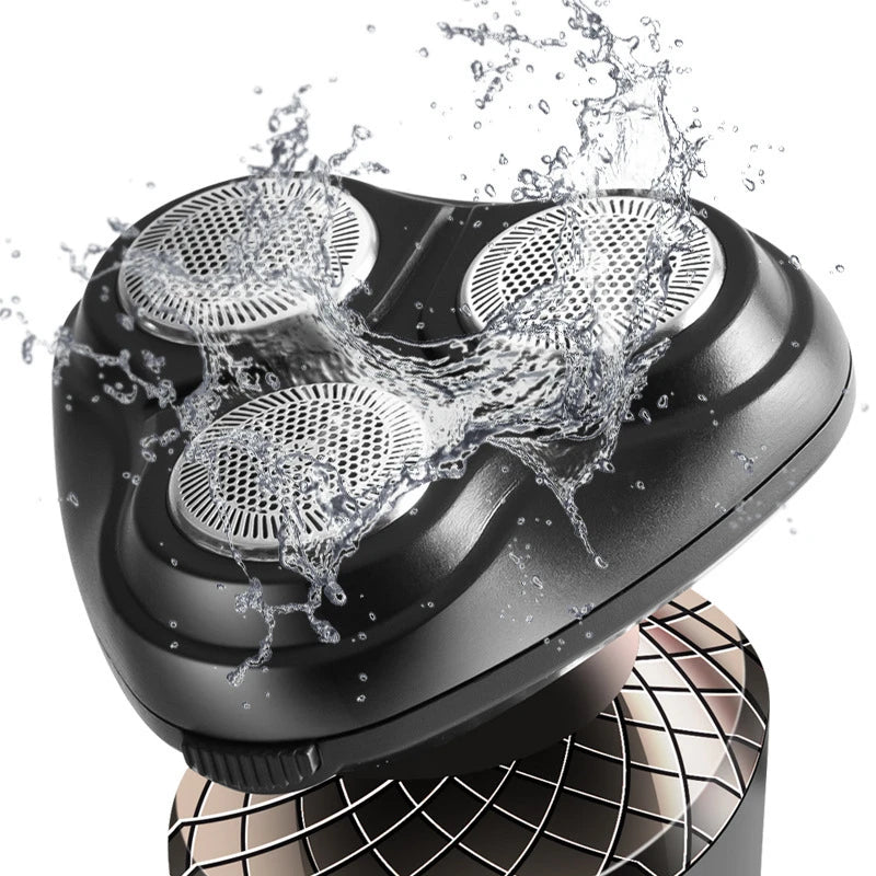 Electric Shavers for Men Waterproof Electric Trimmer Razor Wet &amp Dry Use Rechargeable Battery Rotary Shavers - GreatEagleInc
