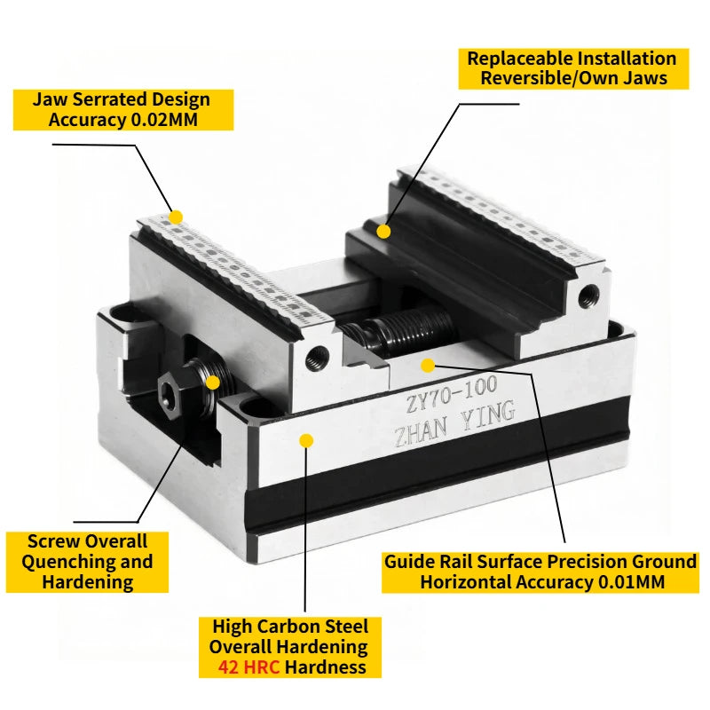1pc CNC Self-Centering Vise ZY60-80 ZY70-100 Soft claws/Flat Nose for 4th/5th Axis Rotary Table | CNC Machining Center…