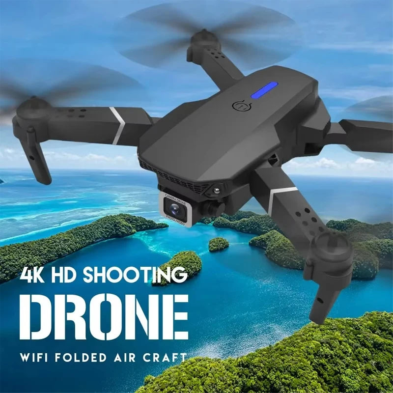 Hot-Selling E88 Smart Drone, One-Click Takeoff, Dual Camera with Stunts, Perfect for Beginners- Ideal Birthday and Holiday Gift