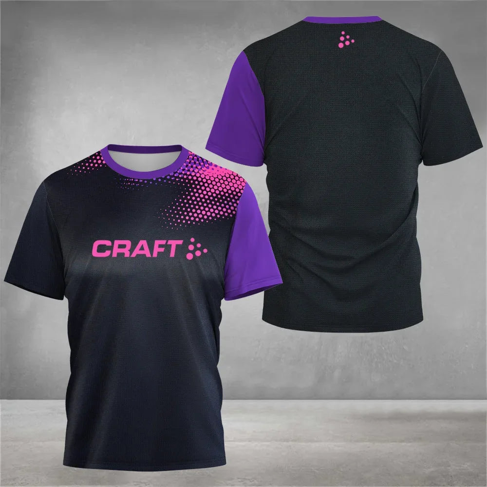 2026 new men's hiking sports letter print comfortable and breathable round neck T-shirt summer outdoor casual top - Beige /…