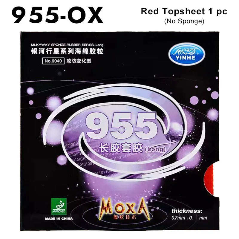 YINHE 955 Table Tennis Rubber Long Pimples Anti-spin Ping Pong Rubber Sheet 955 OX/0.7mm Sponge - Green OX