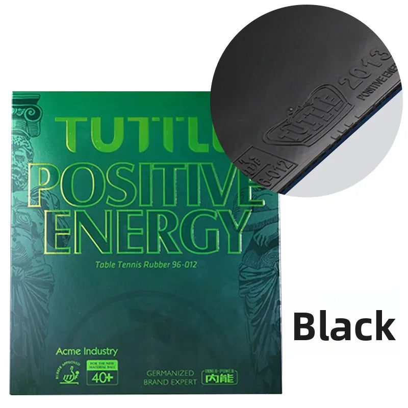 TUTTLE Positive Energy Pimples-in Table Tennis Rubber Sheet Sticky ITTF Approved Ping Pong Racket Rubber Loop Arc Fast Attack Black