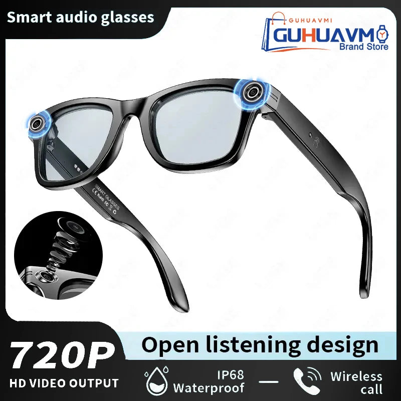New Sunglasses Smart Glasses 8 Million Pixels Recording Videos AI Photo Recognition Answer Translation 290mAh Bluetooth Glasses Play blue light