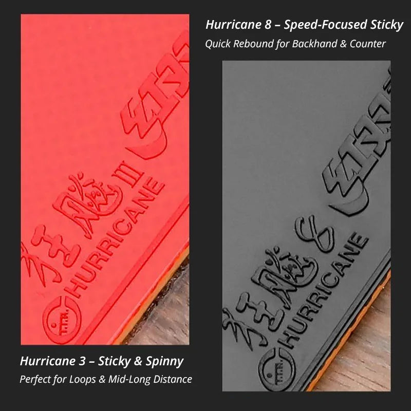 DHS 9002 Table Tennis Racket Professional Ping Pong Racket Paddle Hurricane 3&8 Rubber 5+2 Inner KLC Blade - 9002 FL Grip