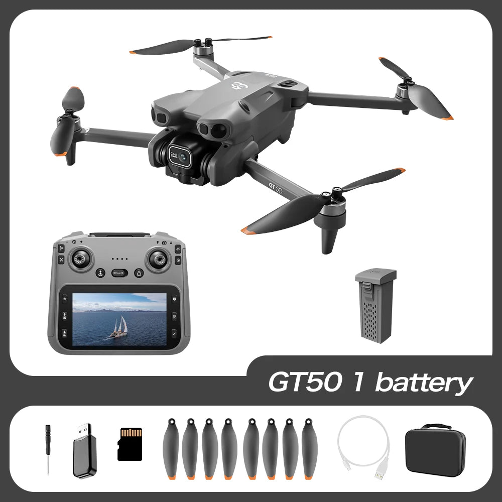 Professional Drone with 4K Dual Camera, Video Drone, Quadcopter, 360, Intelligent Obstacle Avoidance, Gift, New, 2022 GT50