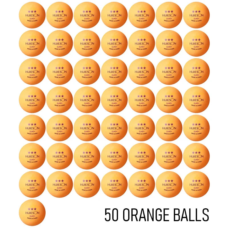 HUIESON 50/100 Pack Table Tennis Balls 3 Stars DJ40+ Ping Pong Balls With Seam Round Bullet ABS New Material Balls for…