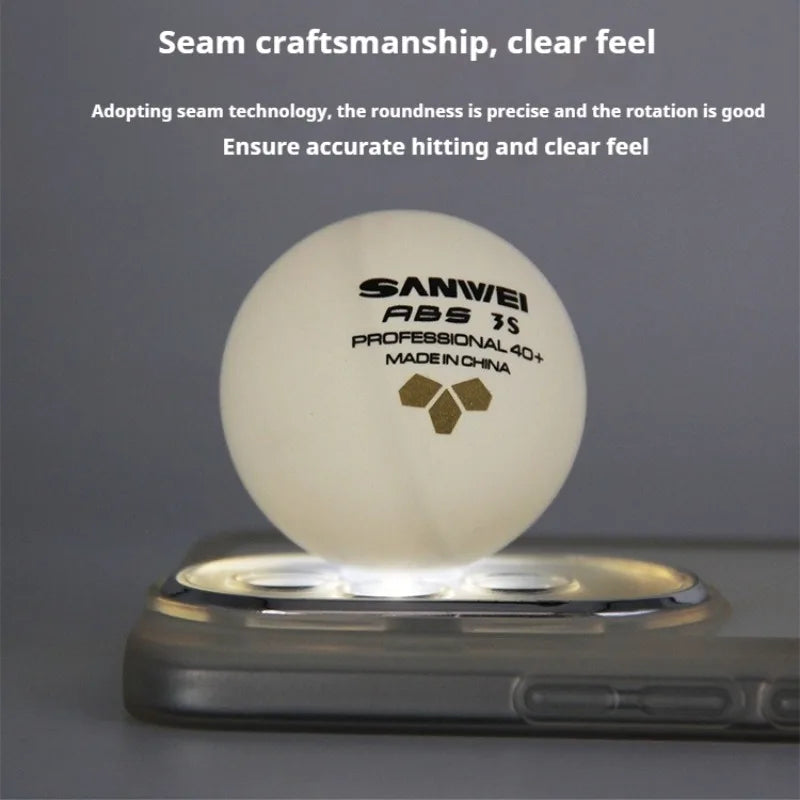 New SANWEI 3S TR 3-Star 40+ Table Tennis Balls Seamed ABS Material High Bounce Durable Ping Pong Balls for Training -…