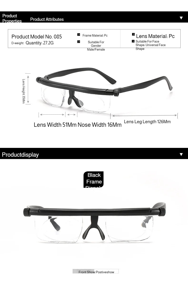 Smart glasses Presbyopia Adjustable Degree Focus Myopia Orthoptics Presbyopia Glasses Variable Focus Distance Reading Glasses