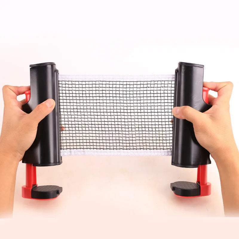1pc Table Tennis Net Rack, Thickened Portable Curved Edge Telescopic Ping Pong Net for Indoor and Outdoor Games - Blue Gray
