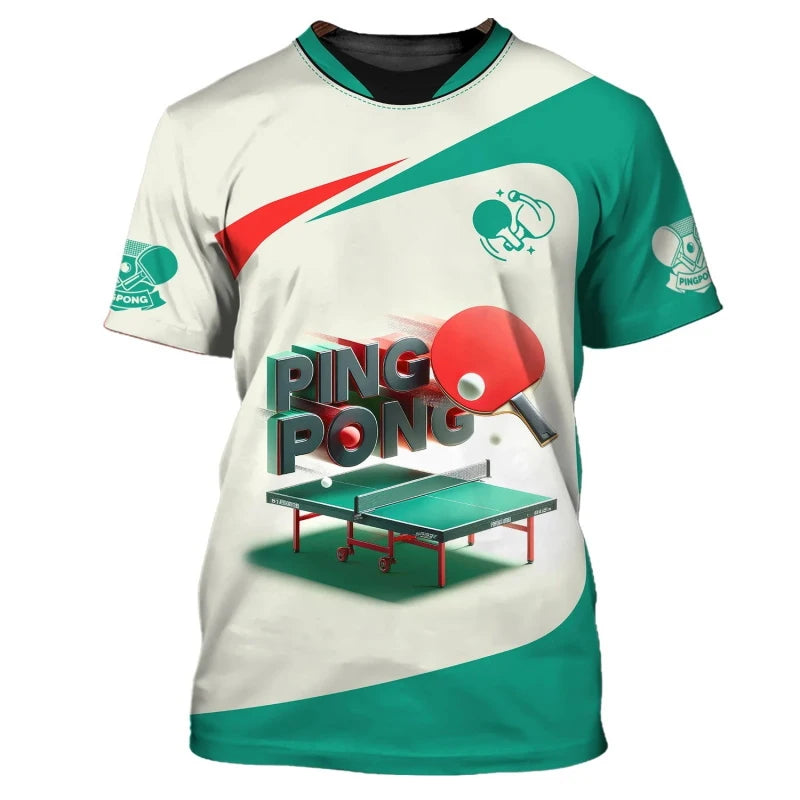 Table Tennis Train Uniform T-shirt Men Women Funny 3D Print Short Sleeve T Shirts Ping-pong Hobby Sport Round Neck Fashion…