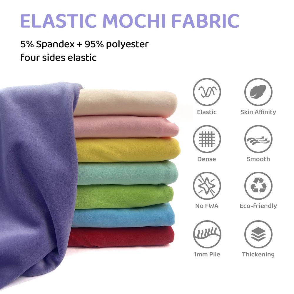 2024 Small Size 50x50cm Squishy Mochi Stetch Minky Fabric 95% Polyester 5% Spandex Stretch 4 Side Plush Fabric For Diy SewingToy - GreatEagleInc