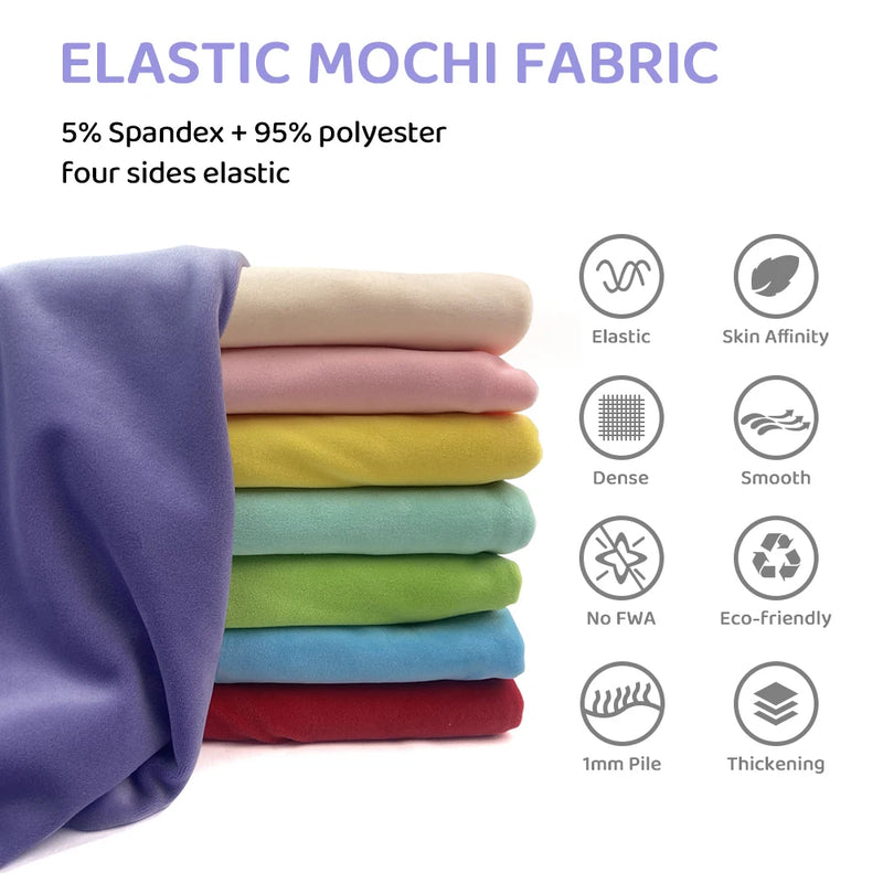 2024 Small Size 50x50cm Squishy Mochi Stetch Minky Fabric 95% Polyester 5% Spandex Stretch 4 Side Plush Fabric For Diy SewingToy - GreatEagleInc