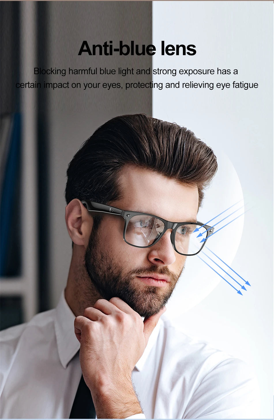 high-tech AI smart glasses can be equipped with various lenses such as sunglasses, blue light, myopia, Men women smart glasses