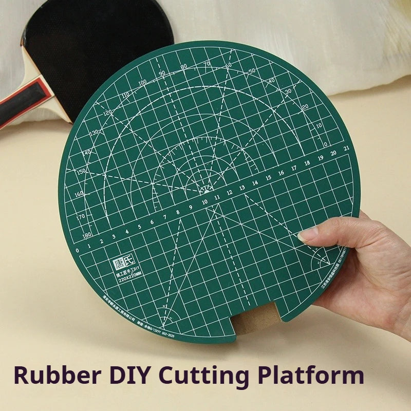 Table Tennis Rubber Rotating Cutting Mat Set Cutting Tool with Cutting Knife Ping Pong Racket Pasting DIY Accessories…