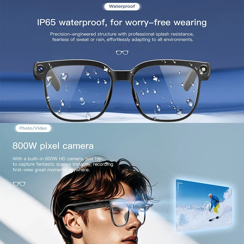 Men AI Smart Glasses 2026 New Color-Changing Translation Glasses 800W Camera Waterproof Call Photo Video Recording Sunglasses
