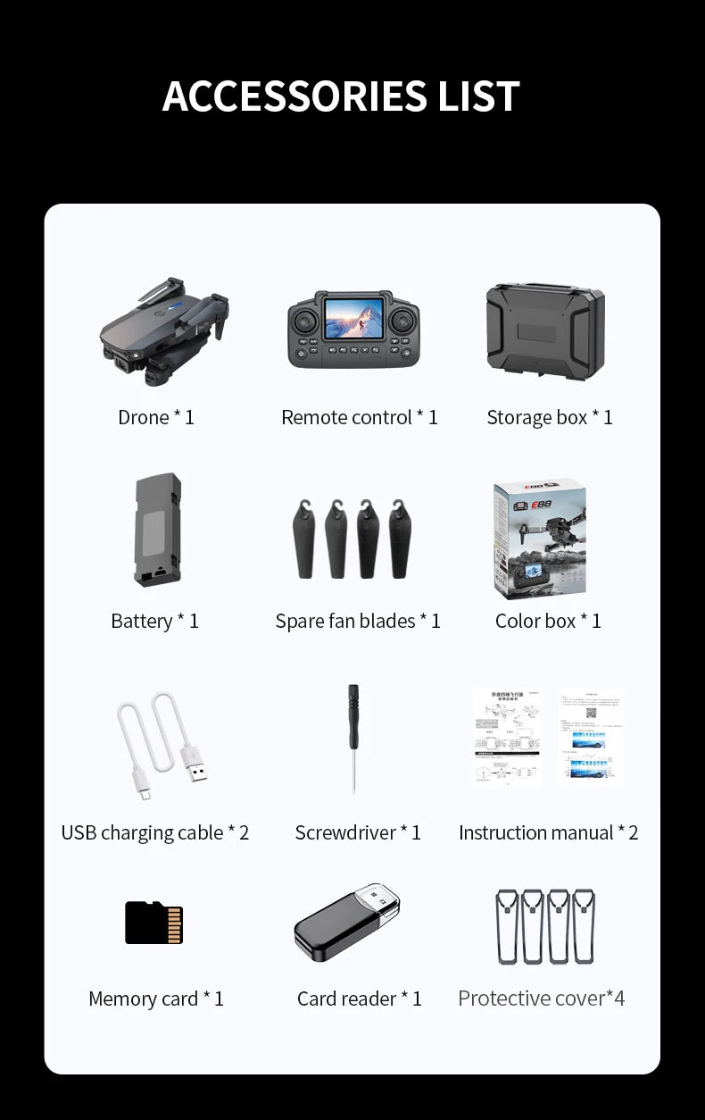 Drone 4k Professional Dron Remote Control Camera Model Airplane Multi-rotor Aircraft Quadcopter Drone UAV Wide-View