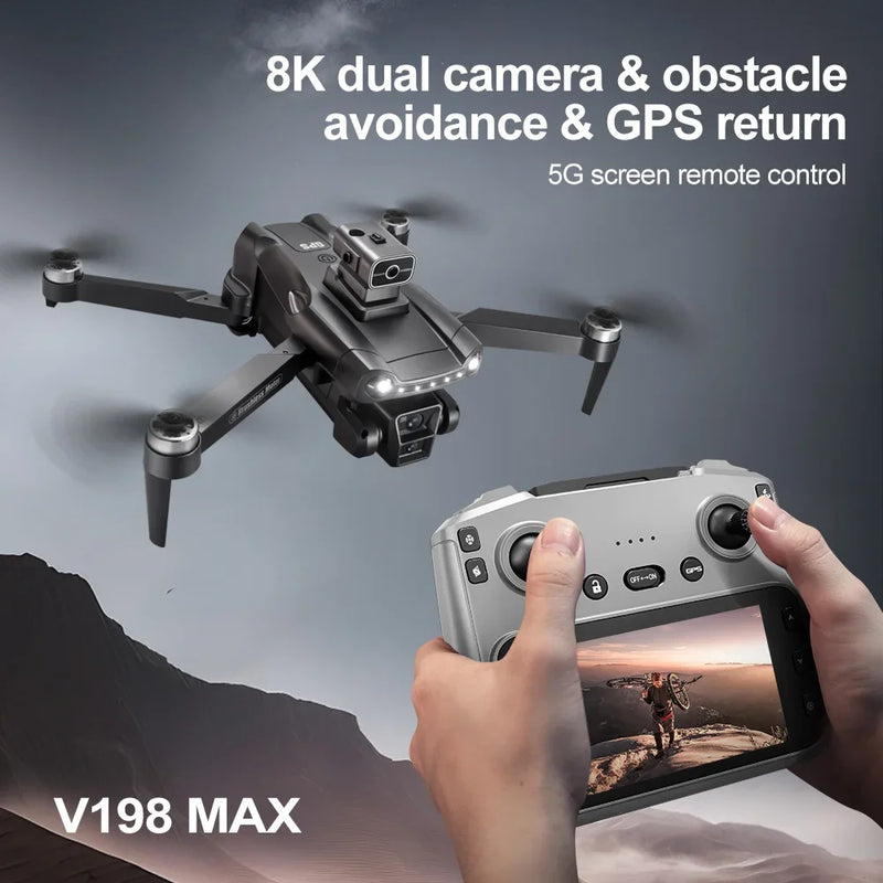 For Xiaomi V198 MAX GPS Drone  8K HD Aerial Photography Dual Camera Brushless Quadrotor Laser Obstacle Avoidance  Aerial Optical - GreatEagleInc