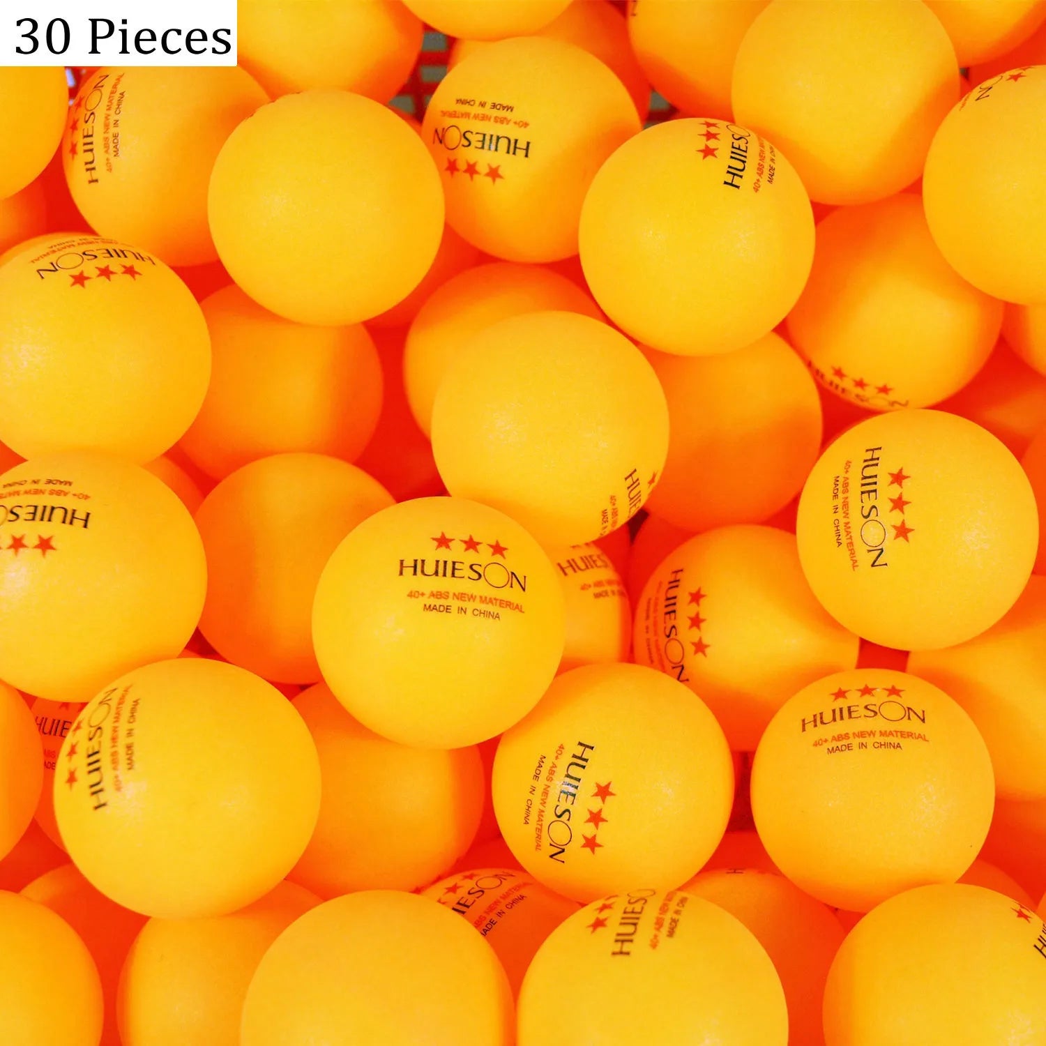 Huieson 30 50 100 English New Material Table Tennis Balls 3 Star 40+ ABS Plastic Ping Pong Balls Table Tennis Training Balls yellow 30