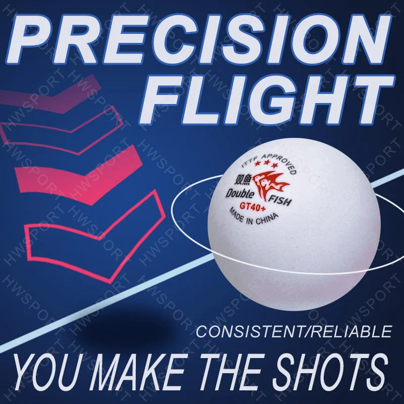DOUBLE FISH Table Tennis Balls GT40+ ABS 3 Star Ping Pong Balls ITTF Approved Pingpong with Seam - 6 Pack