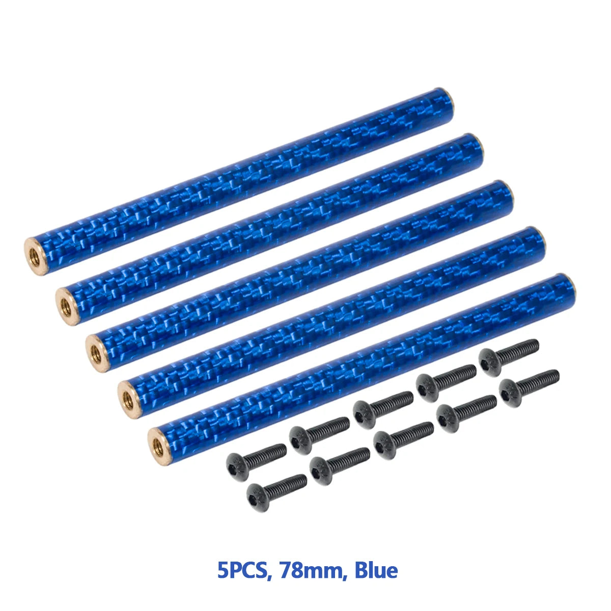 5PCS Coloured Carbon Fibre Braces 67mm 70mm 75mm 78mm for 1/10 RC Crawler Comp Builds SCX10 PRO Gspeed V4 UGRC LCG Chassis DIY Blue 78mm