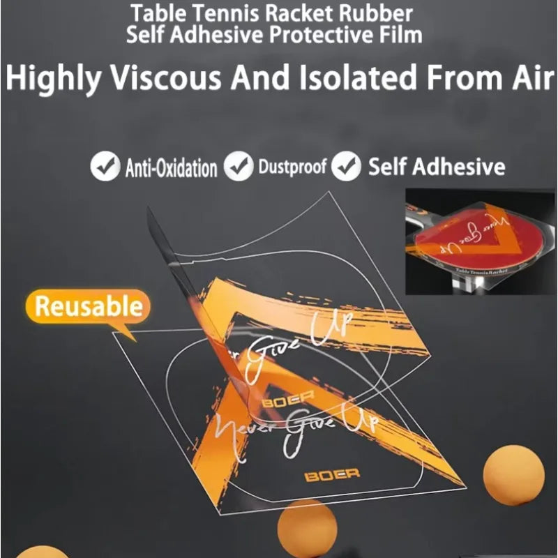 1/4/10pcs Table Tennis Racket Protective Film Sticky Dustproof Waterproof Cover Ping Pong Bat Rubber Protector Cover…