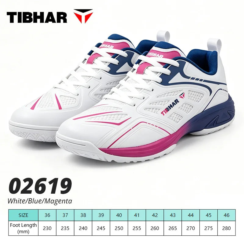 TIBHAR 02619 Table Tennis Shoes Men Women Ultra-Light Non-Slip Ping Pong Sneakers Sports Shoes Rubber Sole TPU Support -…