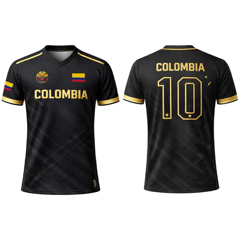2026 New Columbia Flag Print Soccer Jersey Men's Breathable Sports V-neck T-Shirt Unisex Training Casual Streetwear Fan…