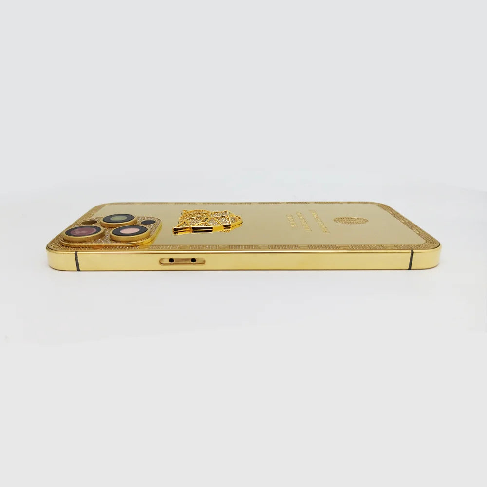 New Real Gold Plated Exquisite Deep Carving Electroplating Mobile Phone Cover Case Frame With Zircon For iphone