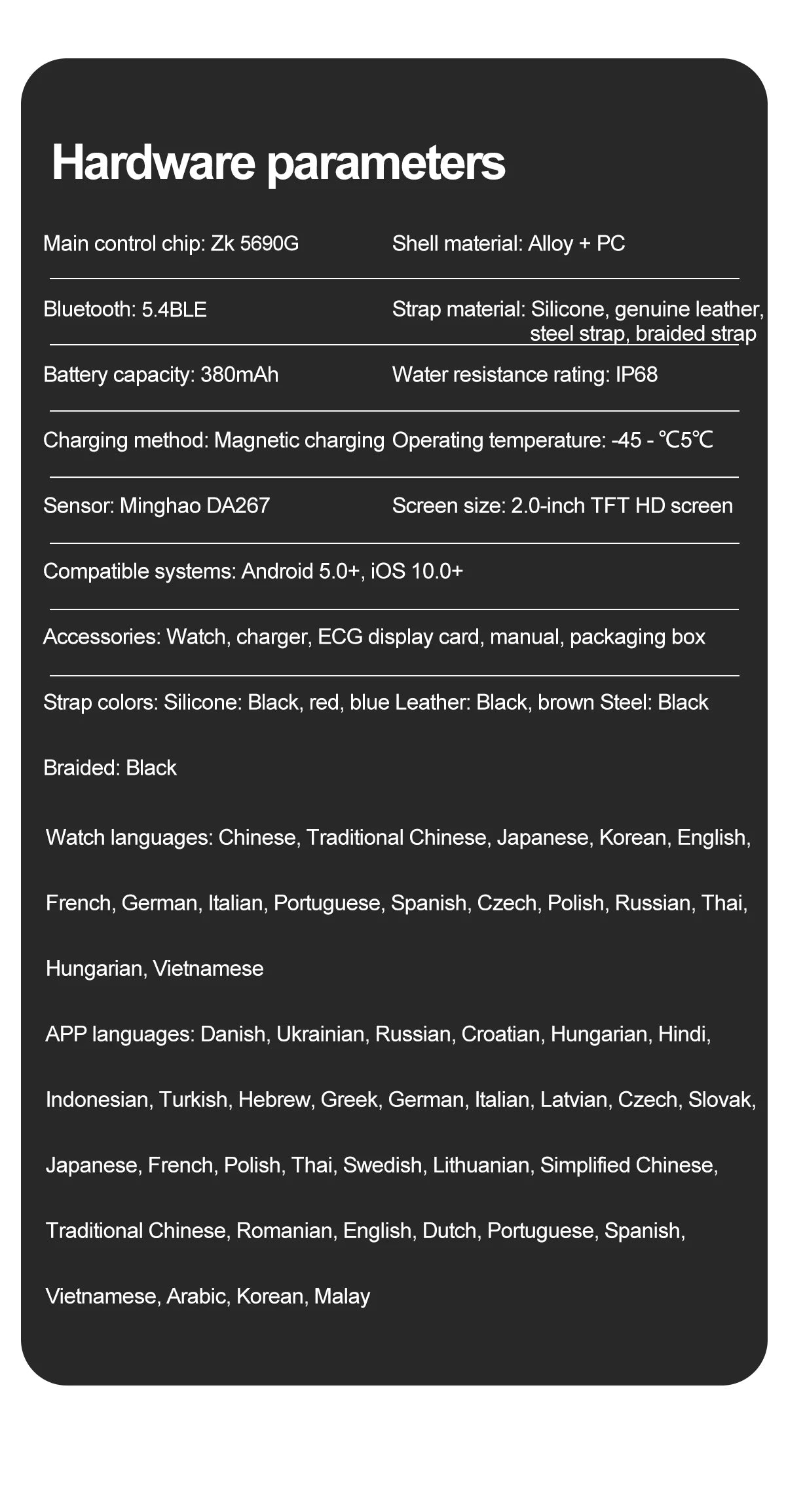 Body Composition analysis Monitoring Smart Watch Men ECG Heart Rate Blood pressure Uric Acid Health Tracker Smartwatches 2025New