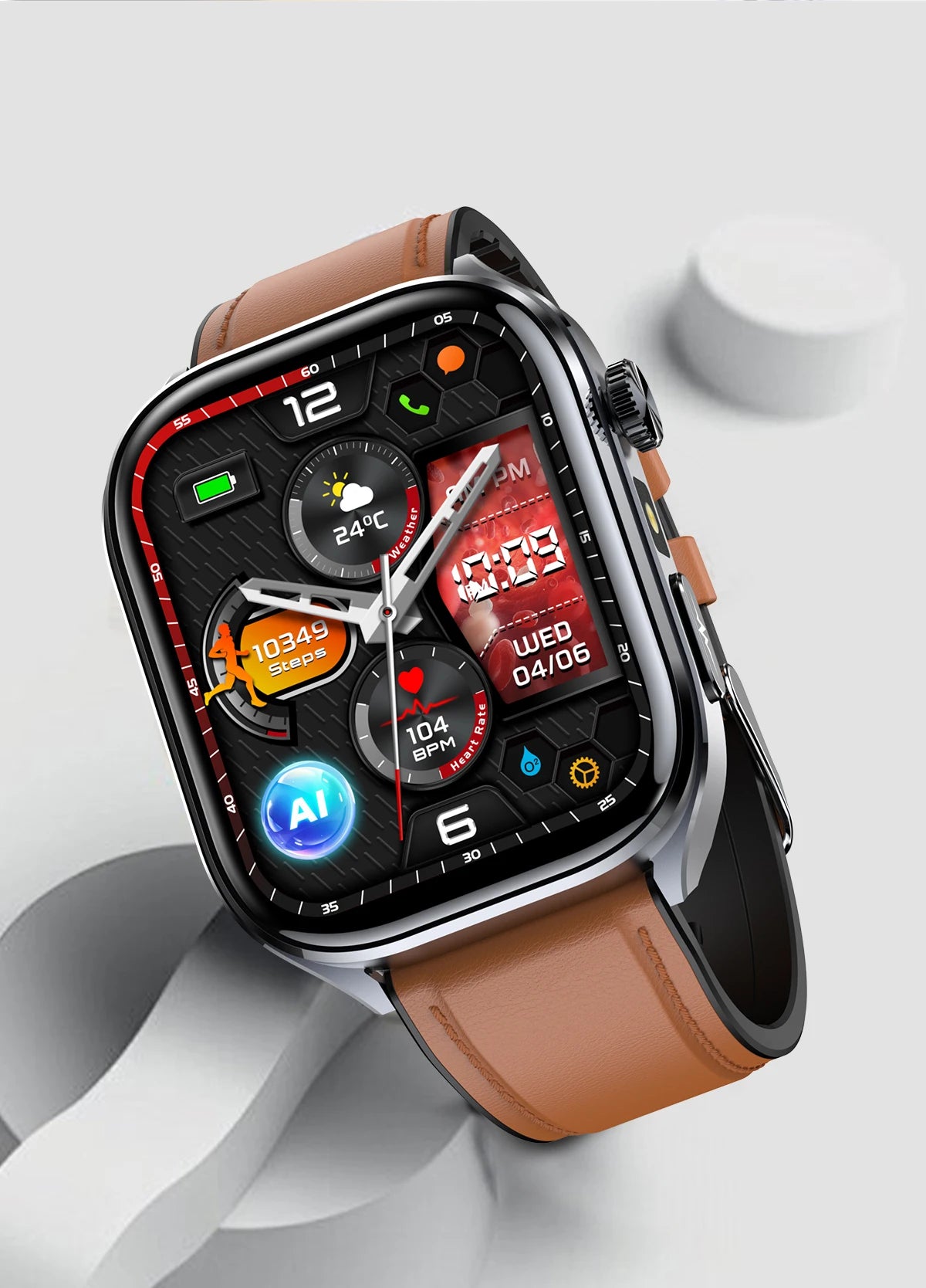 New Accurate Blood Pressure Smart Watch Uric Acid ECG+PPG Blood Oxygen Body Analysis Body Fat LED Flashlight smart watches 2025