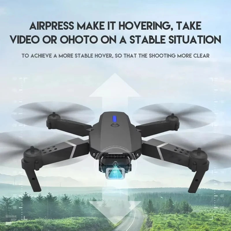 Hot-Selling E88 Smart Drone, One-Click Takeoff, Dual Camera with Stunts, Perfect for Beginners- Ideal Birthday and Holiday Gift