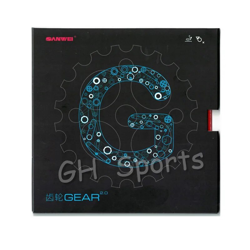 SANWEI 2019 New GEARS 2.0 (GEAR 2.0, Half-sticky, Backhand Counter-attack) Table Tennis Rubber Ping Pong Sponge