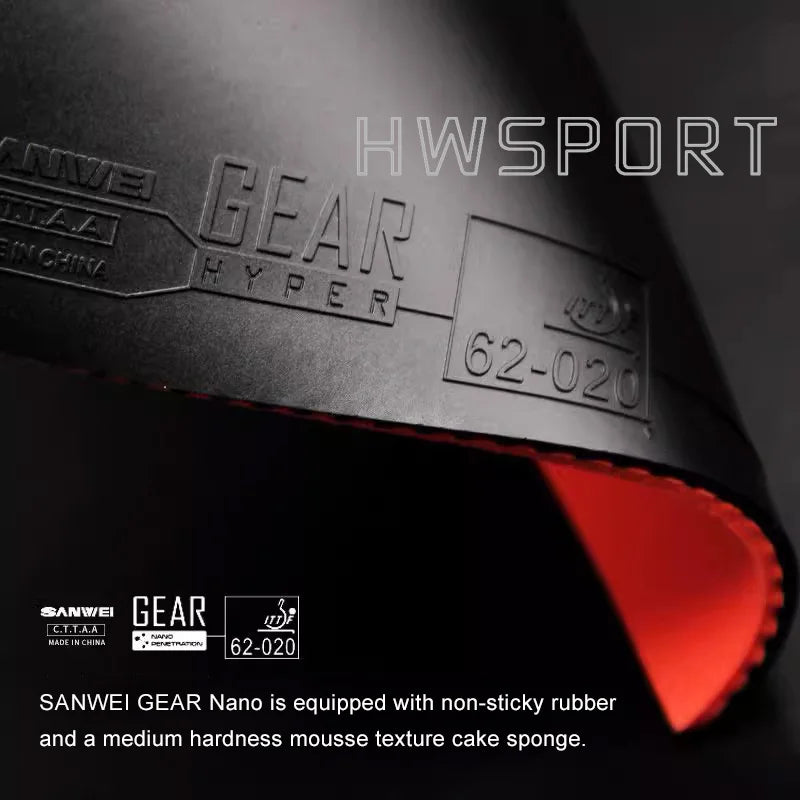 SANWEI GEAR NANO Table Tennis Rubber Brand New Non-sticky Ping Pong Rubber with High-elasticity Cake Sponge