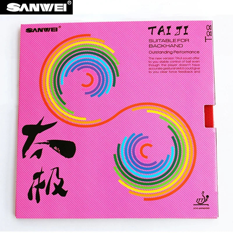 SANWEI TAIJI (TAICHI) PLUS 40+ Table Tennis Rubber Pips-in Half-sticky Pink German Style Tension Sponge Ping Pong Rubber T88