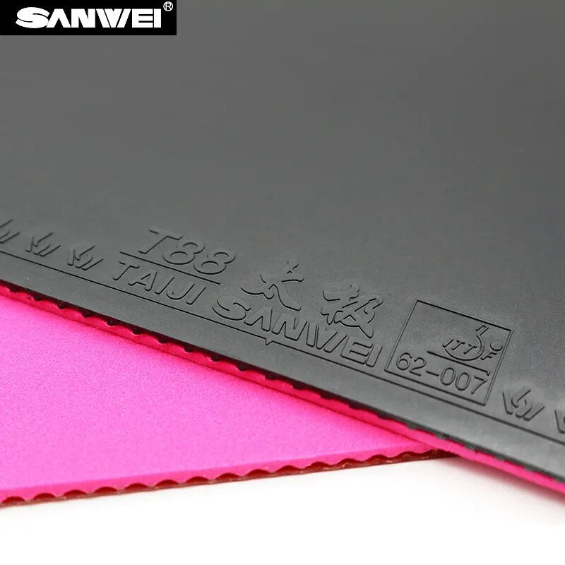 SANWEI TAIJI (TAICHI) PLUS 40+ Table Tennis Rubber Pips-in Half-sticky Pink German Style Tension Sponge Ping Pong Rubber T88