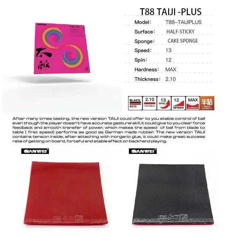 SANWEI-TAIJI-_TAICHI_-PLUS-40_-Table-Tennis-Rubber-Pips-in-Half-sticky-Pink-German-Style-Tension-Sponge-Ping-Pong-Rubber-T88-FreeDropship-334723525