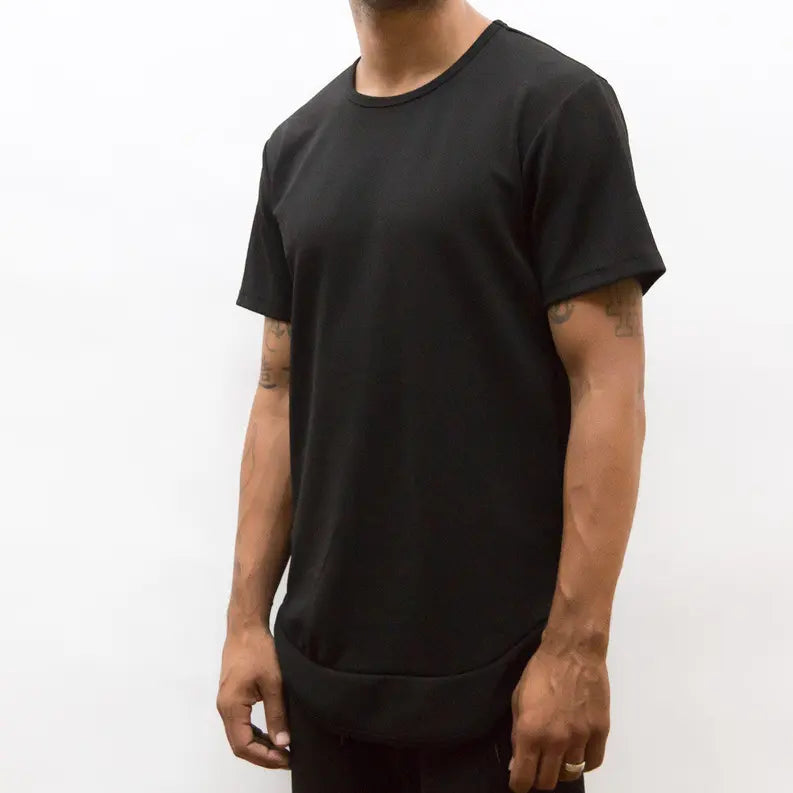 SEAMED SCALLOP TEE- BLACK WEIV