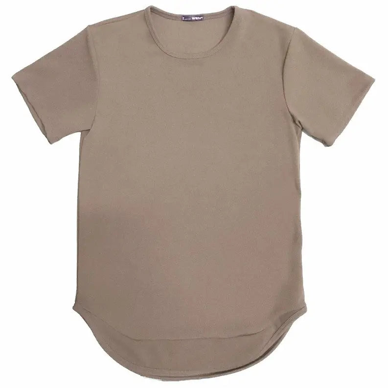 SEAMED SCALLOP TEE- SAND WEIV