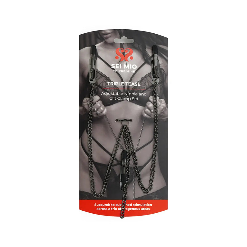 SEI MIO Triple Tease Adjustable Nipple and Clit Clamp Set Creative Conceptions