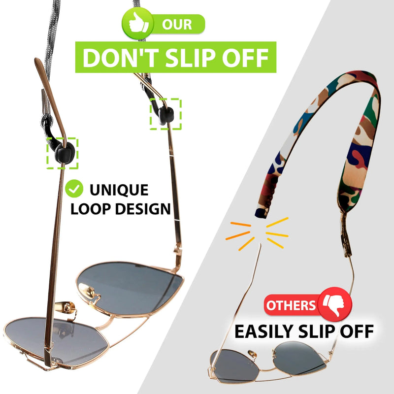 SIGONNA Eyeglasses String Holder Strap Cord   Eyeglass Chain for Men Women   Glasses Lanyard Holders Around Neck   Sports Eye Glass Straps Sunglass Retainer   5 Cords Red Blue Sigonna