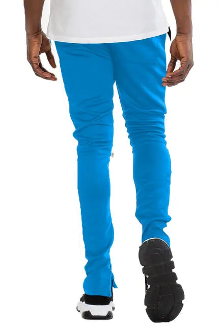 SLIM FIT TRACK PANTS- CYAN/ WHITE WEIV