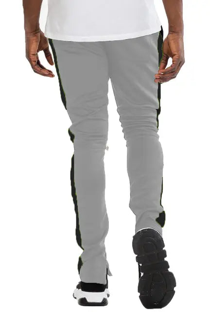 SLIM FIT TRACK PANTS- GREY/BLACK WEIV