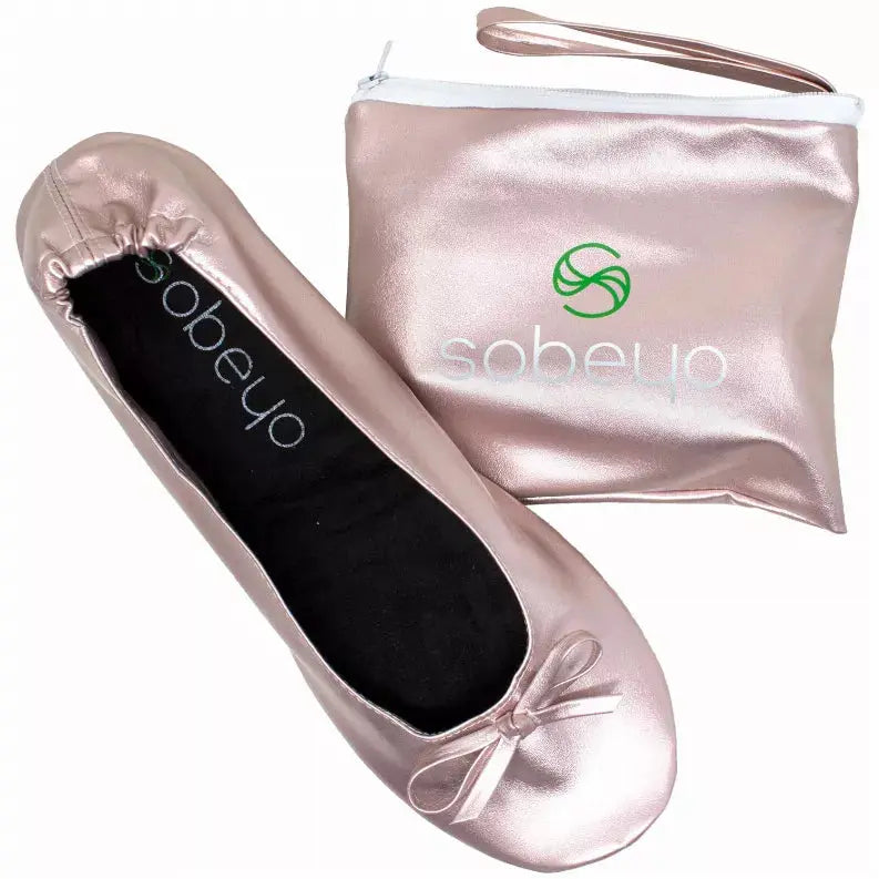 SOBEYO Foldable Ballet Flats Women's Travel Portable Comfortable Shoes SOBEYO