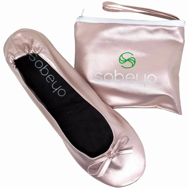 SOBEYO Foldable Ballet Flats Women's Travel Portable Comfortable Shoes SOBEYO